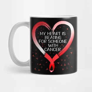 my heart blood cancer awareness Mug